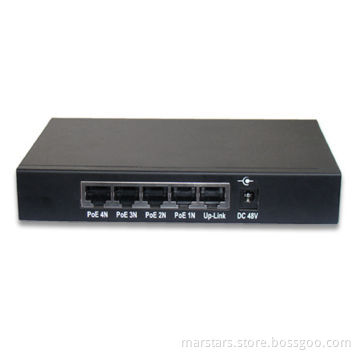 5-port 10/100Mbps Ethernet Switch with 4 Ports PoE Function